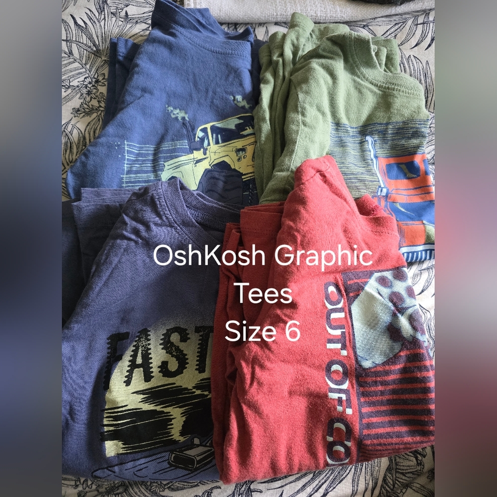 OshKosh B'gosh Boys' Graphic Tee Lot - Blue, Green, Red, Purple